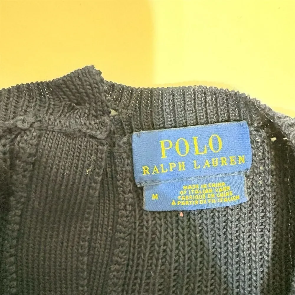 Polo Ralph Lauren Women’s M Navy Blue Crew Neck‎ Pullover Sweater - Picture 8 of 9